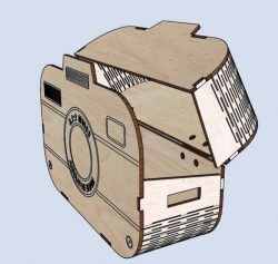 طرح جعبه دوربین برای برش لیزر cnc - camera box for laser cut cnc ve - برای دستگاه CNC چوب و لیزر (سی ان سی)