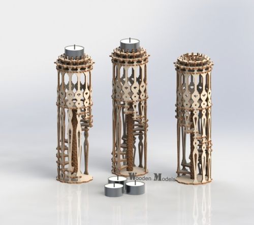طرح و نقشه شمع برای برش لیزری - candle stand drawing and layouts for laser cutting ve - برای دستگاه CNC چوب و لیزر (سی ان سی)