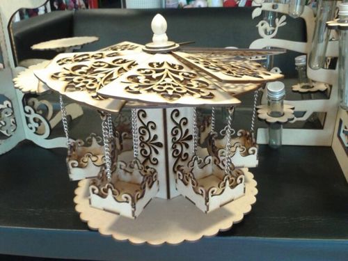 طرح چرخ فلکی برای برش لیزری - carousel layout for laser cut - برای دستگاه CNC چوب و لیزر (سی ان سی)