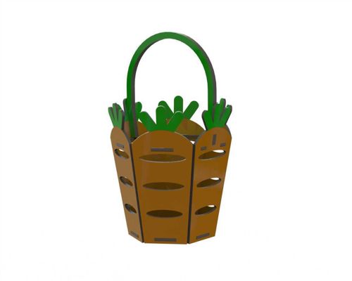طرح سبد هویج عید عید عید برش لیزری قالب - carrot easter basket laser cutting template ve - برای دستگاه CNC چوب و لیزر (سی ان سی)