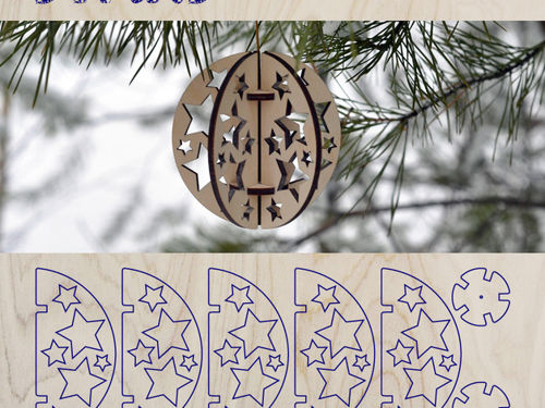 طرح کارتونوس کریسمس درخت تزئینات ستاره - cartonus christmas tree ornament stars - برای دستگاه CNC چوب و لیزر (سی ان سی)