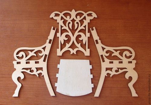 طرح صندلی عروسک حکاکی - carved doll chair ve - برای دستگاه CNC چوب و لیزر (سی ان سی)