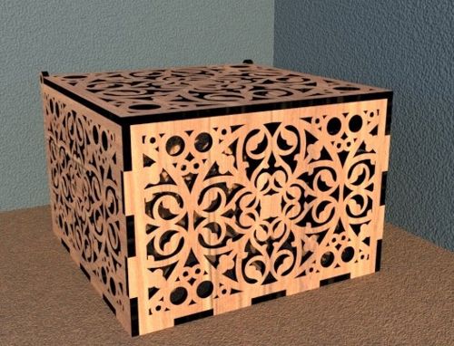 طرح تابوت میلی‌متر برای برش لیزری - casket 150x150x100 4mm for laser cut - برای دستگاه CNC چوب و لیزر (سی ان سی)