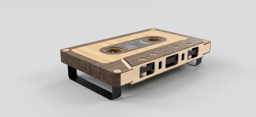 طرح نوار کاست میز قهوه نیمکت برای برش لیزری - cassette tape coffee table bench for laser cut ve - برای دستگاه CNC چوب و لیزر (سی ان سی)