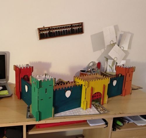 طرح تخته سه لا 3 میلی متری قلعه برش لیزری - castle 3mm plywood laser cut - برای دستگاه CNC چوب و لیزر (سی ان سی)