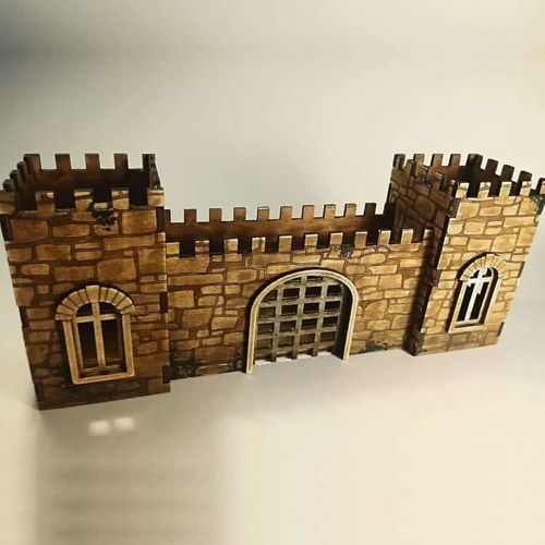 طرح castle-pen-holder-desk-organizer-with-complex-stone-engraving-art-laser-cut-ve