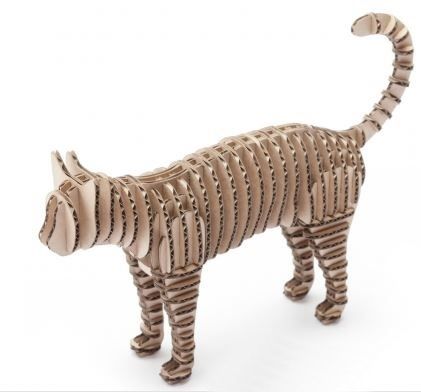 طرح گربه سه بعدی پازل - cat 3d puzzle - برای دستگاه CNC چوب و لیزر (سی ان سی)