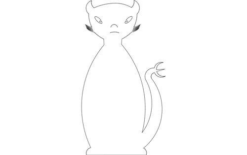 طرح گربه شیطان آزاد - cat devil - برای دستگاه CNC چوب و لیزر (سی ان سی)