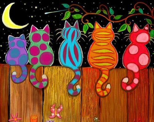 طرح حصار گربه چشمک زن تزئین حیاط برای برش لیزری - cat fence peekers yard decoration for laser cut - برای دستگاه CNC چوب و لیزر (سی ان سی)