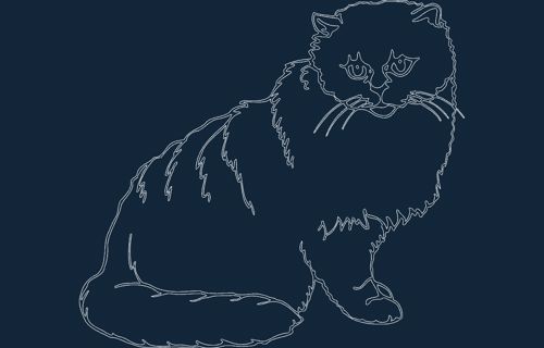 طرح گربه - cat - برای دستگاه CNC چوب و لیزر (سی ان سی)