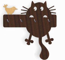 طرح آویز گربه آویزان - cat hangers hanging - برای دستگاه CNC چوب و لیزر (سی ان سی)