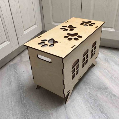 طرح قالب خانه گربه برای برش لیزری - cat house template for laser cut ve - برای دستگاه CNC چوب و لیزر (سی ان سی)