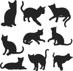 طرح مجموعه گربه‌ها برای برش لیزری پلاسما برچسب - cats collection for laser cut plasma decal ve - برای دستگاه CNC چوب و لیزر (سی ان سی)