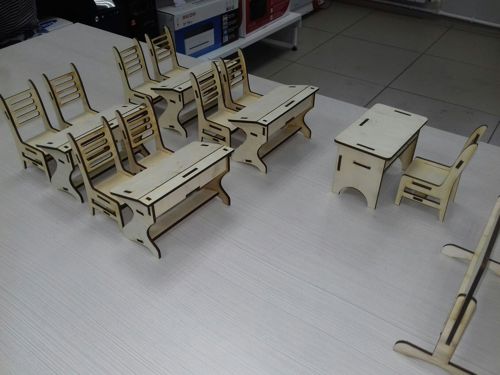 طرح صندلی و میز کلاس طراحی - chair and table school room design ve - برای دستگاه CNC چوب و لیزر (سی ان سی)