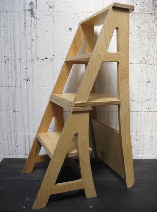 طرح صندلی پله - chair stepladder - برای دستگاه CNC چوب و لیزر (سی ان سی)