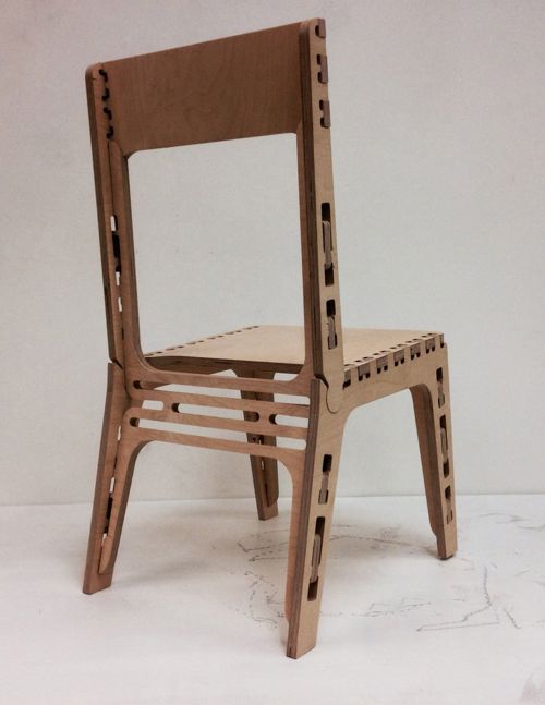 طرح صندلی چوبی ساده - chair wooden simple - برای دستگاه CNC چوب و لیزر (سی ان سی)