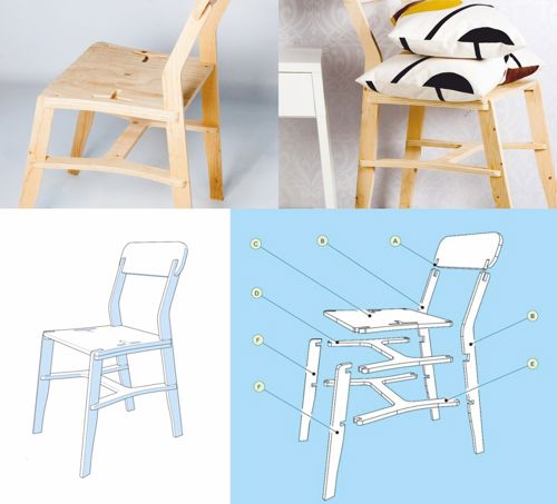 طرح صندلی صندلی صندلی - chair x chair - برای دستگاه CNC چوب و لیزر (سی ان سی)