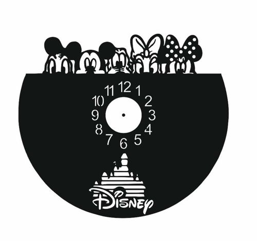 طرح ساعت دیواری صفحه گرافی وینیل چاسیکی لیزر - chasiki vinyl record wall clock laser cutting ve - برای دستگاه CNC چوب و لیزر (سی ان سی)