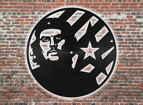 طرح ساعت دیواری چگوارا لیزری - che guevara wall clock for laser cut ve - برای دستگاه CNC چوب و لیزر (سی ان سی)