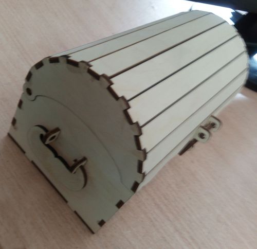 طرح جعبه گنج صندوق 4 میلی متری برش لیزری - chest treasure box 4mm laser cut ve - برای دستگاه CNC چوب و لیزر (سی ان سی)