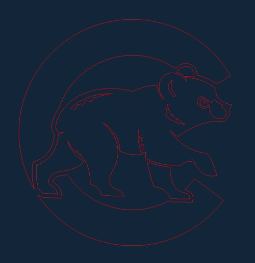 طرح شیکاگو کیوبز - chicago cubs - برای دستگاه CNC چوب و لیزر (سی ان سی)