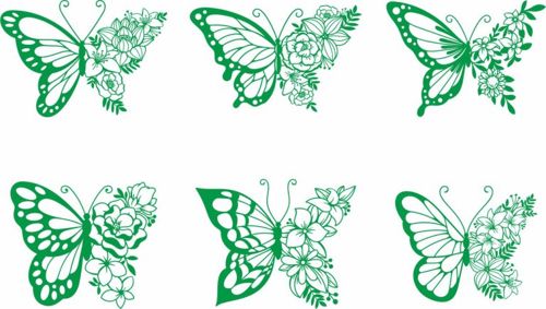 طرح شیک پروانه های - chic butterflies - برای دستگاه CNC چوب و لیزر (سی ان سی)