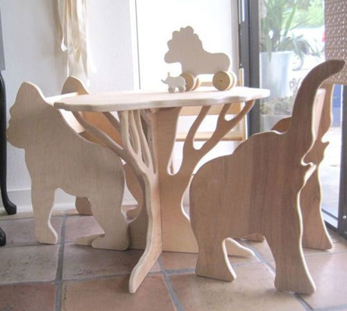 طرح مبلمان کودکان باغ وحش پارک - children furniture zoo park ve - برای دستگاه CNC چوب و لیزر (سی ان سی)