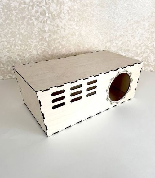 طرح کلبه چینچیلا مخفیگاه خانه برای برش لیزری - chinchilla hut hideout house for laser cut ve - برای دستگاه CNC چوب و لیزر (سی ان سی)