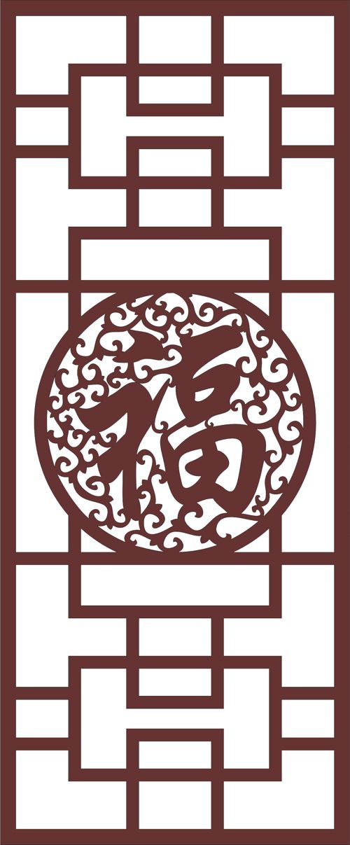 طرح دیوار بافت دار چینی برای برش لیزری - chinese textured wall pattern art for laser cutting - برای دستگاه CNC چوب و لیزر (سی ان سی)