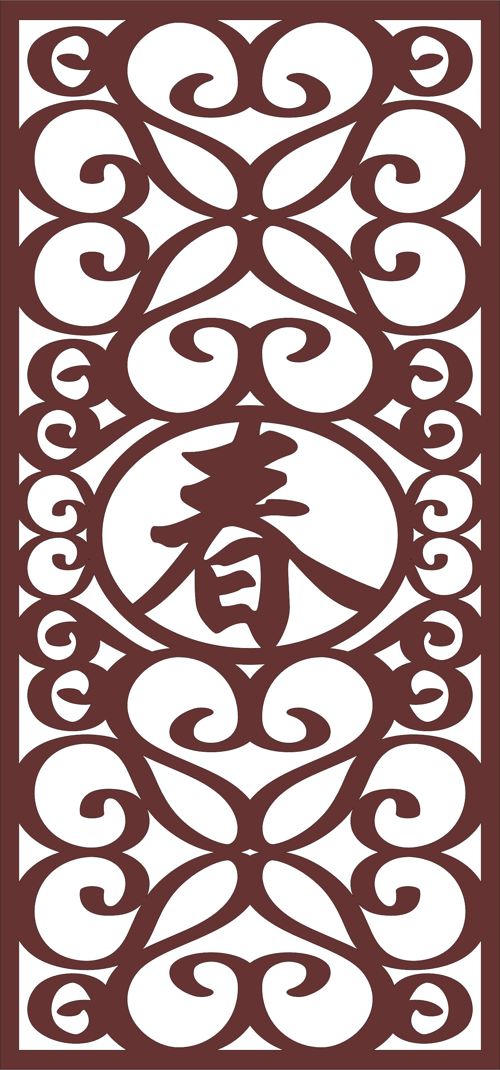 طرح الگوی دیوار بافت دار چینی برای برش لیزری - chinese textured wall pattern for laser cut ve - برای دستگاه CNC چوب و لیزر (سی ان سی)