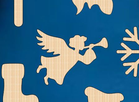 طرح کریسمس فرشته شکل چوبی کاردستی برش لیزر - christmas angel shape wood craft cutout laser cut ve - برای دستگاه CNC چوب و لیزر (سی ان سی)