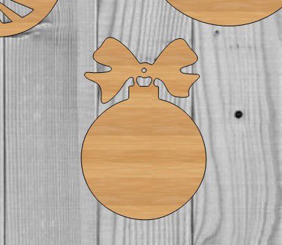 طرح عروسک کریسمس با پاپیون، کاردستی چوبی کریسمس، شکل، برش لیزری، - christmas bauble with bow wooden christmas craft shape laser cut ve - برای دستگاه CNC چوب و لیزر (سی ان سی)