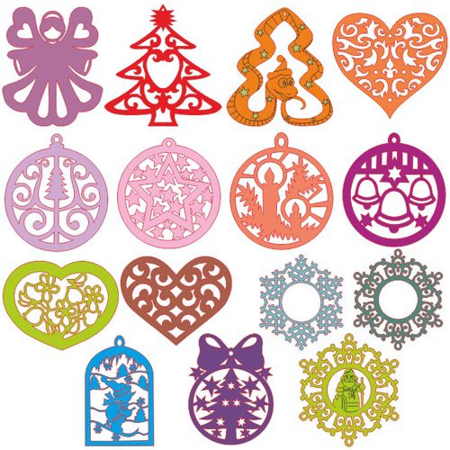 طرح تزئینات کریسمس - christmas decoration ornaments - برای دستگاه CNC چوب و لیزر (سی ان سی)