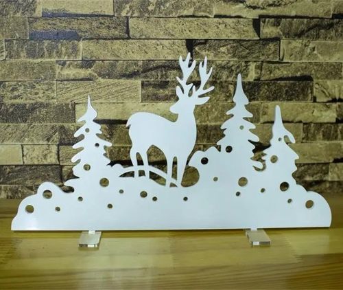 طرح تزئینات کریسمس درخت گوزن خرده تزئینات کریسمس لیزر - christmas decor tree deer christmas trinkets laser cut - برای دستگاه CNC چوب و لیزر (سی ان سی)