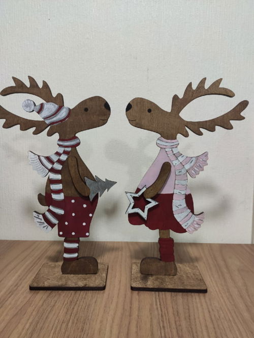 طرح تزئینات خرمایی کریسمس لیزری - christmas fawn decoration laser cut ve - برای دستگاه CNC چوب و لیزر (سی ان سی)