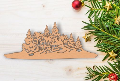 طرح قالب تزئینات چوبی خانه کریسمس برش لیزری - christmas house wooden decorations template laser cut ve - برای دستگاه CNC چوب و لیزر (سی ان سی)