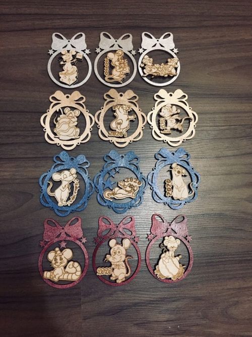 طرح تزئینات کریسمس قالب‌های برش لیزری - christmas ornaments 2024 templates laser cut ve - برای دستگاه CNC چوب و لیزر (سی ان سی)