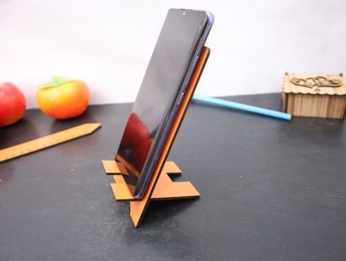 طرح پایه گوشی کریسمسی میلی‌متری برش لیزری - christmas phone stand 3mm laser cut ve - برای دستگاه CNC چوب و لیزر (سی ان سی)