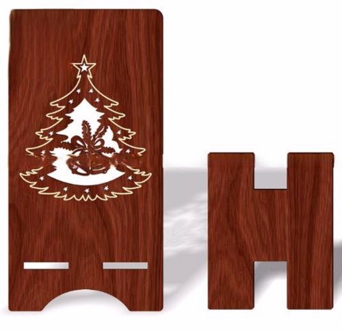طرح پایه گوشی کریسمس برش لیزری - christmas phone stand laser cut ve - برای دستگاه CNC چوب و لیزر (سی ان سی)
