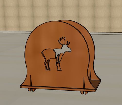 طرح جا دستمال کاغذی طرح گوزن شمالی کریسمس لیزری - christmas reindeer wood napkin holder laser cut - برای دستگاه CNC چوب و لیزر (سی ان سی)