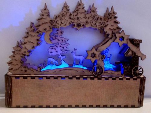 طرح جعبه سایه کریسمس تزئینات تعطیلات چراغ سال نو برش لیزری - christmas shadow box holiday decorations new year lamp laser cut ve - برای دستگاه CNC چوب و لیزر (سی ان سی)