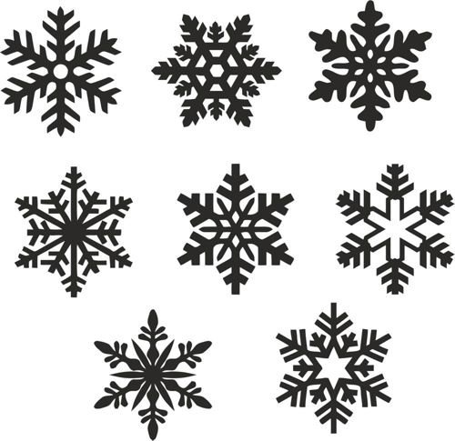 طرح مجموعه آیکون‌های دانه برف کریسمس برش لیزری - christmas snowflake icons set laser cut ve - برای دستگاه CNC چوب و لیزر (سی ان سی)