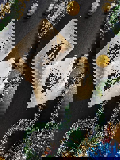 طرح کارت پستال دکوراسیون درخت کریسمس سال نو مبارک لیزر - christmas tree decor happy new year postcards laser cut ve - برای دستگاه CNC چوب و لیزر (سی ان سی)