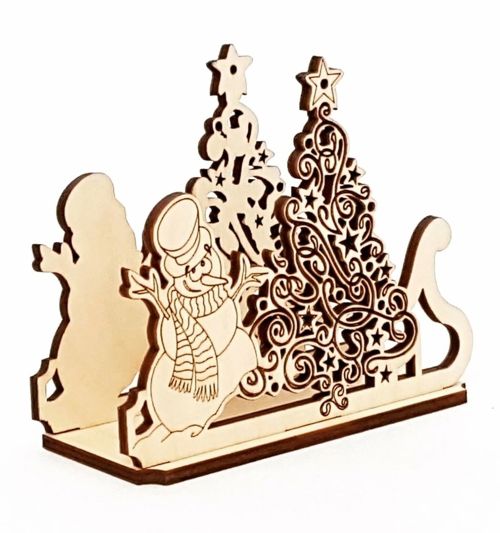 طرح جا دستمال کاغذی طرح درخت کریسمس لیزری - christmas tree napkin holder laser cut ve - برای دستگاه CNC چوب و لیزر (سی ان سی)