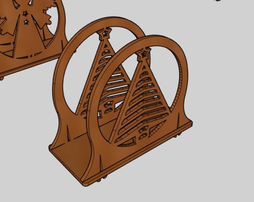 طرح جا دستمال کاغذی درخت کریسمس تزئینات لیزر - christmas tree napkin holder ornaments laser cut - برای دستگاه CNC چوب و لیزر (سی ان سی)