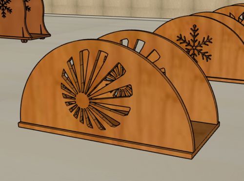 طرح تزئینات درخت کریسمس جا دستمال چوبی لیزر - christmas tree ornaments wooden napkin holder laser cut - برای دستگاه CNC چوب و لیزر (سی ان سی)
