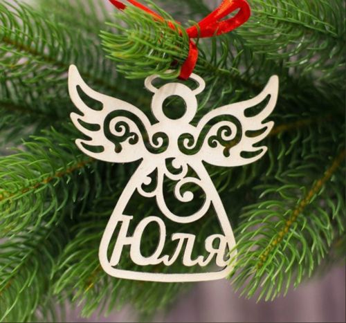 طرح آویز فرشته درخت کریسمس لیزری - christmas tree pendant angel laser cut ve - برای دستگاه CNC چوب و لیزر (سی ان سی)