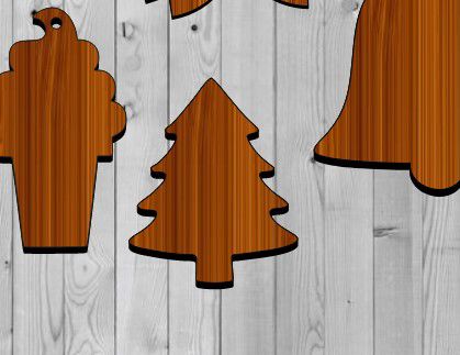 طرح برش شکل درخت کریسمس لیزر - christmas tree shape cutout laser cut ve - برای دستگاه CNC چوب و لیزر (سی ان سی)