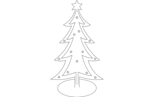 طرح درخت کریسمس ساده برش لیزری - christmas tree simple laser cut - برای دستگاه CNC چوب و لیزر (سی ان سی)