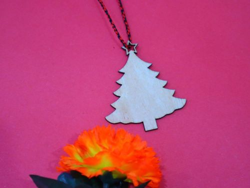 طرح درخت کریسمس چوبی خالی شکل آویز تزئینی برش لیزری - christmas tree wooden blank shape hanging ornament laser cut ve - برای دستگاه CNC چوب و لیزر (سی ان سی)